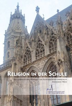 RELIGION IN DER SCHULE - RELIGIONSUNTERRICHTSGESETZ UND AUSFÜHRUNGSBESTIMMUNGEN ERZDIÖZESE WIEN