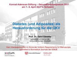 Diabetes (und Adipositas) als Herausforderung f&uuml;r die GKV - Konrad-Adenauer-Stiftung