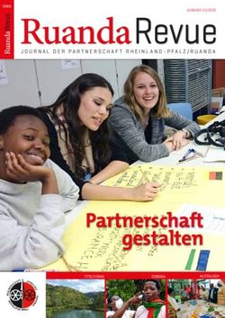 Partnerschaft gestalten - Ruanda RevueAUSGABE 01/2020 JOURNAL DER PARTNERSCHAFT RHEINLAND-PFALZ/RUANDA - rlp-ruanda.de
