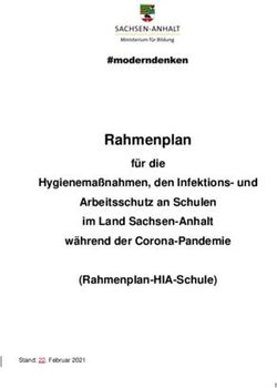Rahmenplan für die Hygienemaßnahmen, den Infektions- und Arbeitsschutz an Schulen im Land Sachsen-Anhalt während der Corona-Pandemie ...