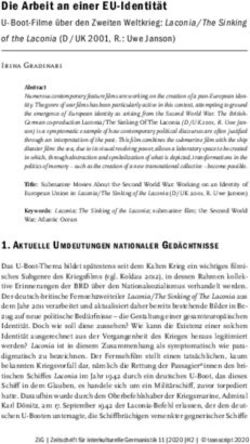 Die Arbeit an einer EU-Identität - U-Boot-Filme über den Zweiten Weltkrieg: Laconia / The Sinking - De Gruyter
