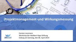 Projektmanagement und Wirkungsmessung - Carsten Lessmann Workshop der Adalbert-Raps-Stiftung Coburg am Samstag, den 06. April 2019 - Helden der ...