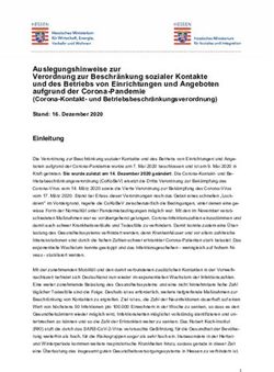 Auslegungshinweise zur Verordnung zur Beschränkung sozialer Kontakte und des Betriebs von Einrichtungen und Angeboten aufgrund der Corona-Pandemie ...