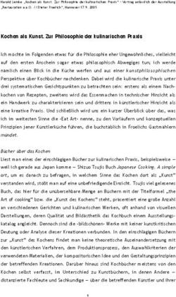 Kochen als Kunst. Zur Philosophie der kulinarischen Praxis