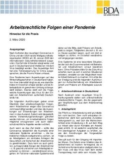 Arbeitsrechtliche Folgen einer Pandemie - Hinweise für die Praxis 2. März 2020 - bayme vbm