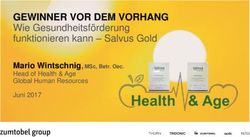 GEWINNER VOR DEM VORHANG - Wie Gesundheitsf&ouml;rderung funktionieren kann - Salvus Gold - WKO