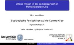 Offene Fragen in der demographischen Mortalit&auml;tsforschung Soziologische Perspektiven auf die Corona-Krise - Soziologische Perspektiven auf die ...