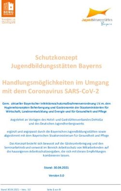 SCHUTZKONZEPT JUGENDBILDUNGSSTÄTTEN BAYERNS HANDLUNGSMÖGLICHKEITEN IM UMGANG MIT DEM CORONAVIRUS SARS-COV-2 - BURG SCHWANECK
