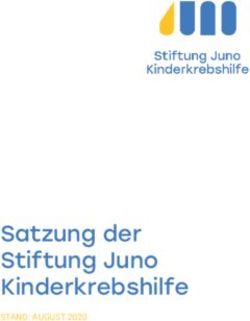Satzung der Stiftung Juno Kinderkrebshilfe - STAND: AUGUST 2020
