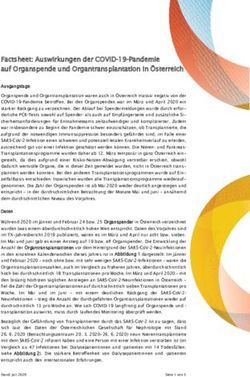 Factsheet: Auswirkungen der COVID 19 Pandemie auf Organspende und Organtransplantation in Österreich