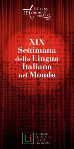XIX Settimana della Lingua - Italiana - Istituto ...