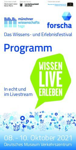 Programm - 10. Oktober 2021 Deutsches Museum Verkehrszentrum - FORSCHA
