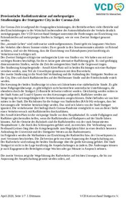 Provisorische Radinfrastruktur auf mehrspurigen Straßenzügen der Stuttgarter City in der Corona-Zeit