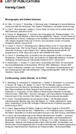 LIST OF PUBLICATIONS - Herwig Czech Monographs and Edited Volumes - Institut f&uuml;r Geschichte der ...