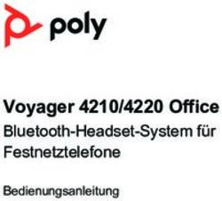 Voyager 4210/4220 Office - Bluetooth-Headset-System f&uuml;r Festnetztelefone Bedienungsanleitung - Voyager ...