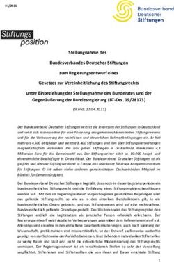 Stellungnahme des Bundesverbandes Deutscher Stiftungen zum Regierungsentwurf eines Gesetzes zur Vereinheitlichung des Stiftungsrechts unter ...
