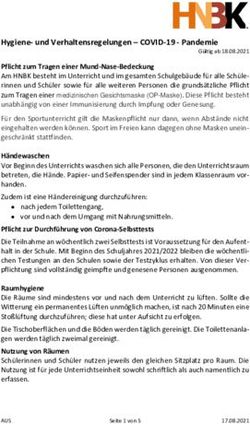 Hygiene- und Verhaltensregelungen - COVID-19 - Pandemie