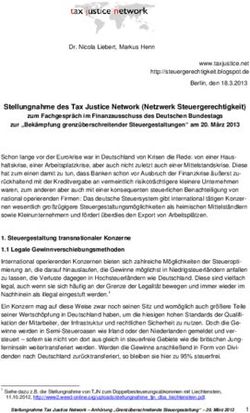 Stellungnahme des Tax Justice Network (Netzwerk Steuergerechtigkeit)