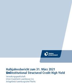 Halbjahresbericht zum 31. M&auml;rz 2021 UniInstitutional Structured Credit High Yield - Verwaltungsgesellschaft: Union Investment Luxembourg S.A ...