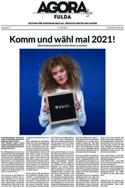 Komm und wähl mal 2021! - Ohne Kommunalpolitik ist kein Staat zu machen - agora-fulda.de