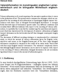 Valenzinformation im monolingualen englischen Lerner-w&ouml;rterbuch und im bilingualen W&ouml;rterbuch englisch-deutsch